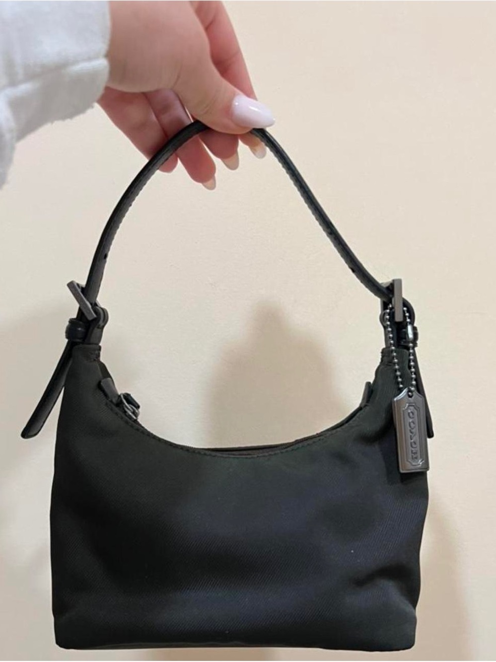 Coach Vintage Black Canvas Mini Tote with Tag Charm